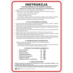 Instrukcja PPOŻ. „Instrukcja postępowania na wypadek pożaru” Z-IP1-P-250X350