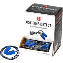 Wkładki przeciwhałasowe wykrywalne OSZ-LINE-DETECT – jednorazowe, z pianki PU, 100 par