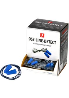 Wkładki przeciwhałasowe wykrywalne OSZ-LINE-DETECT – jednorazowe, z pianki PU, 100 par