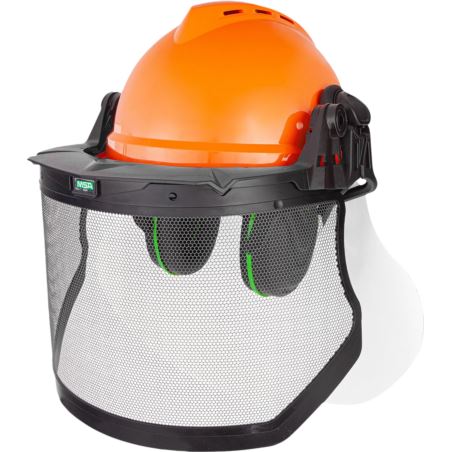 Forestry Kit – Zestaw hełmowy ochronny dla leśnictwa V-Gard 500 z osłoną twarzy i ochronnikami słuchu