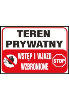 Tablice budowlane „Teren prywatny wstęp i wjazd wzbronione” Z-TB25-P-250X350