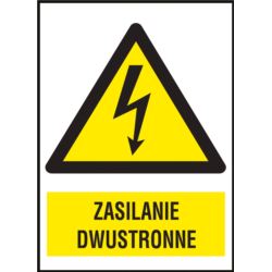 Znak elektryczny „Zasilanie dwustronne” Z-7EOA-F-74X105