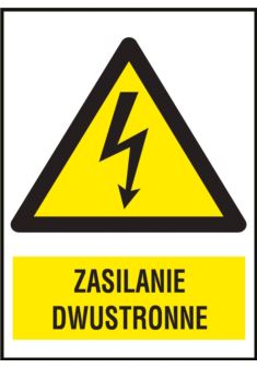 Znak elektryczny „Zasilanie dwustronne” Z-7EOA-F-74X105