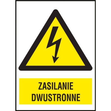 Znak elektryczny „Zasilanie dwustronne” Z-7EOA-F-74X105