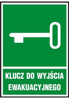 Znak ewakuacyjny „Klucz do wyjścia ewakuacyjnego” Z-21E-FS-150X205