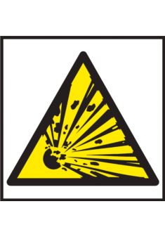 Znak ochrony ppoż. „Niebezpieczeństwo wybuchu materiały wybuchowe” Z-16P-P-200X200