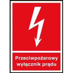 Znak ochrony ppoż.„Przeciwpożarowy wyłącznik prądu” Z-31P-FS-150x205