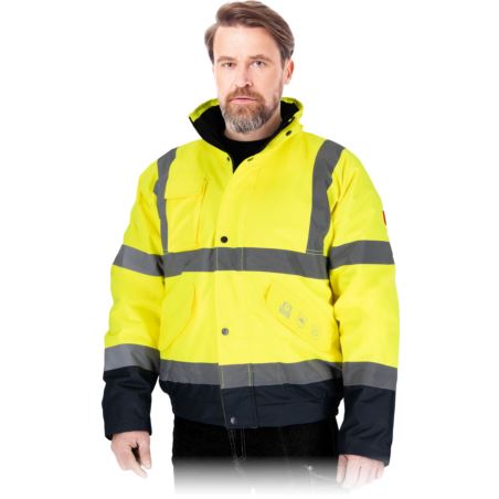 Kurtka ochronna ocieplana męska BLUE-BOMB – odblaskowa, wodoodporna, dla drogowców