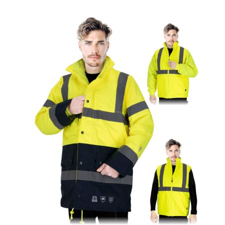Kurtka ochronna ocieplana 4w1 męska LH-PROSPECT, odblaskowa
