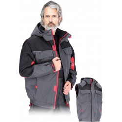 Kurtka zimowa męska BOSTON LH-BSW-J – ocieplana, rip-stop, 2w1 z odpinanymi rękawami