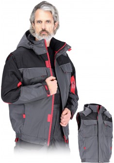 Kurtka zimowa męska BOSTON LH-BSW-J – ocieplana, rip-stop, 2w1 z odpinanymi rękawami