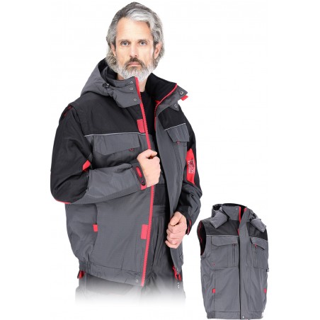 Kurtka zimowa męska BOSTON LH-BSW-J – ocieplana, rip-stop, 2w1 z odpinanymi rękawami