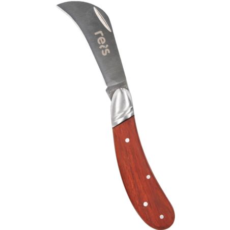 Składany nóż ogrodowy TG-KNIFE-G – stal nierdzewna, drewniana rękojeść