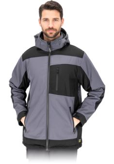 Kurtka ochronna ocieplana FORECO-WSH, męska – softshell roboczy z kapturem