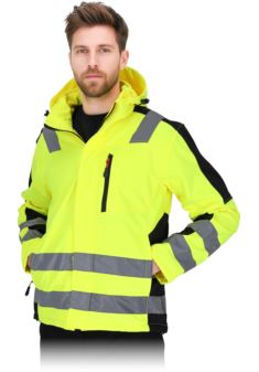 Kurtka ochronna softshell GLASGOW-SH męska – ocieplana, odblaskowa, wysoka widoczność