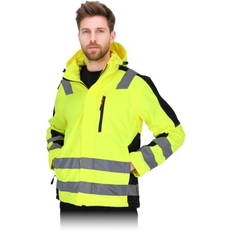 Kurtka ochronna softshell GLASGOW-SH męska – ocieplana, odblaskowa, wysoka widoczność