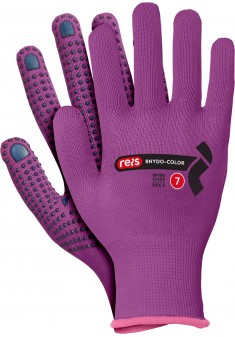 Rękawice ochronne poliestrowe z nakropieniem RNYDO-COLOR