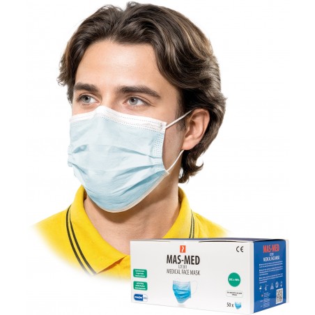 Maseczka chirurgiczna medyczna 8% VAT 50 sztuk typ IIR