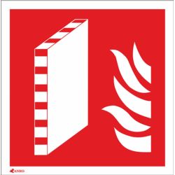 Znak ppoż. ściana oddzielenia przeciwpożarowego 200x200