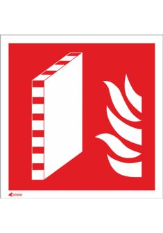 Znak ppoż. ściana oddzielenia przeciwpożarowego 200x200