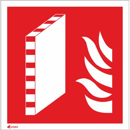 Znak ppoż. ściana oddzielenia przeciwpożarowego 200x200