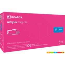 Rękawice nitrylowe bezpudrowe nitrylex® magenta 100 szt. medyczne