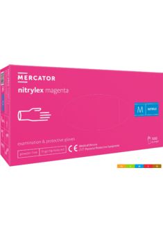 Rękawice nitrylowe bezpudrowe nitrylex® magenta 100 szt. medyczne