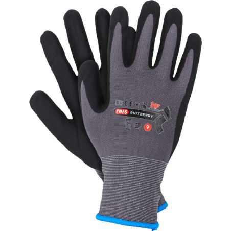 Rękawice robocze nitrylowe NITBERRY antypoślizgowe precyzyjne