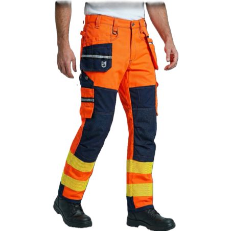 Spodnie Robocze GONNER Męskie z Kieszeniami Monterskimi Hi-Vis