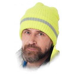 Czapka zimowa fluo REIS CZREFLECT-S PSI żółto-srebrna