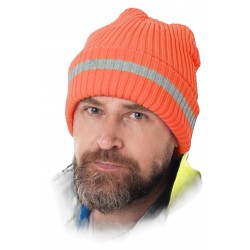 Czapka zimowa fluo REIS CZREFLECT-S PSI pomarańczowo-srebrna